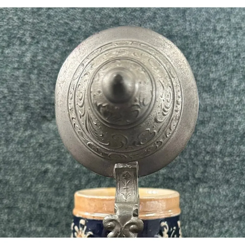 German Stien With Hinged Pewter Lid 5.5 Inches